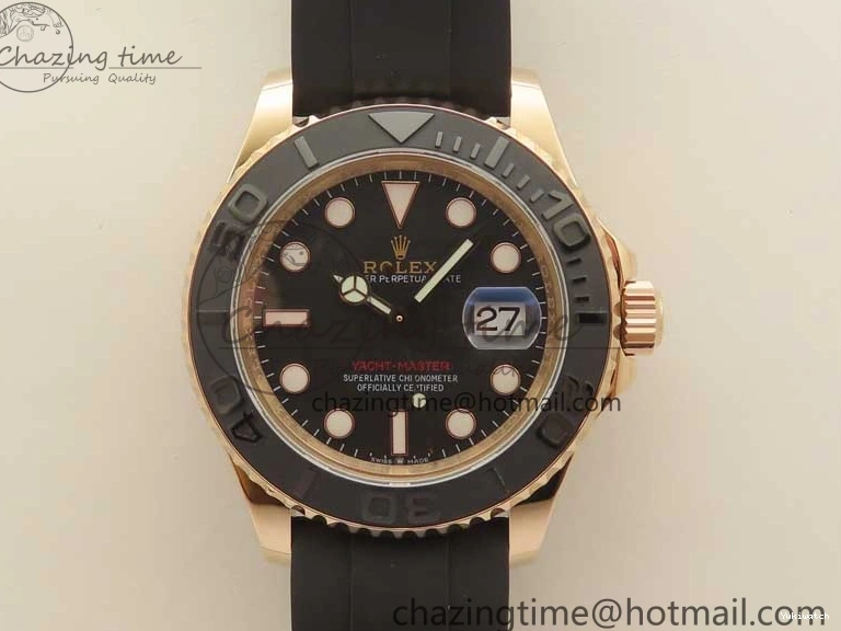 Black on 126655 Black 1:1 Bezel VS3235 Yacht-Master Edition Best Rubber Strap Ceramic RG 3EF 0415